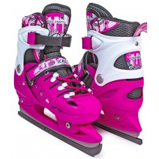 Коньки ледовые раздвижные Scale Sport Pink