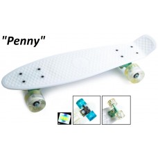 Penny Board,Пенни 22" Белый,светящиеся колёса