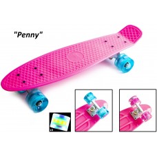 Penny Board,Пенни 22" Розовый,светящиеся колёса