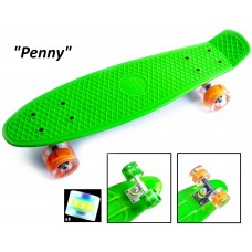 Penny Board,Пенни 22" Зелёный,светящиеся колёса