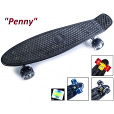 Penny Board,Пенни 22" Чёрный,светящиеся колёса