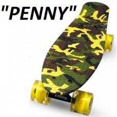 Penny Board,Пенни 22" Хаки,светящиеся колёса