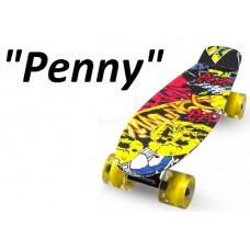 Penny Board,Пенни 22" Skull,светящиеся колёса