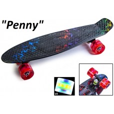 Penny Board,Пенни 22" Молния,светящиеся колёса