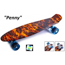 Penny Board,Пенни 22" Fire,светящиеся колёса