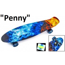 Penny Board,Пенни 22" Fire\ice,светящиеся колёса