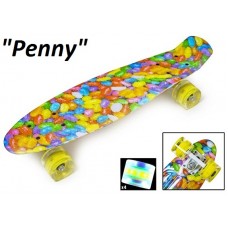 Penny Board,Пенни 22" Карамель,светящиеся колёса
