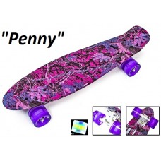 Penny Board,Пенни 22" Фиалка-лес ,светящиеся колёса