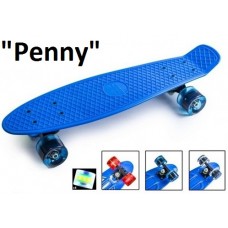 Penny Board,Пенни 22" Синий,светящиеся колёса